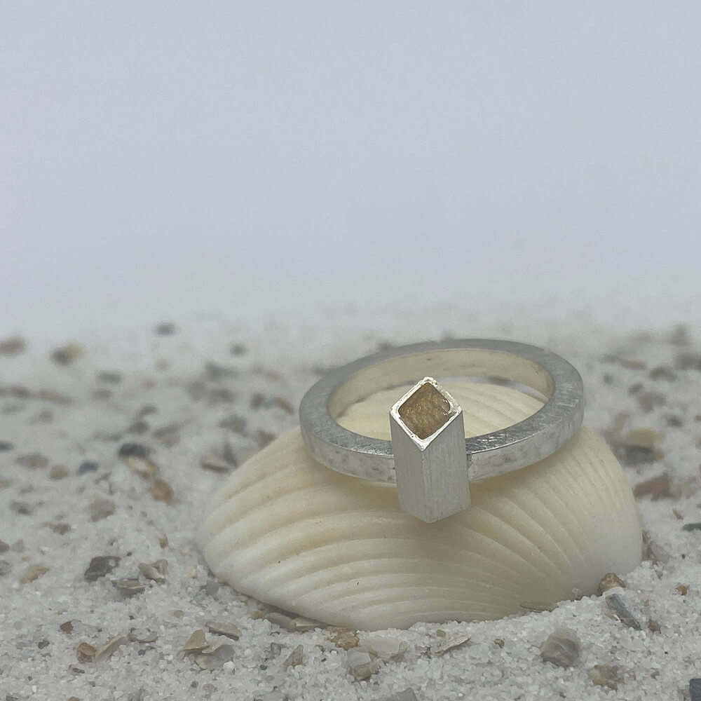 zilver ring met as assieraad natura - Goldcoast