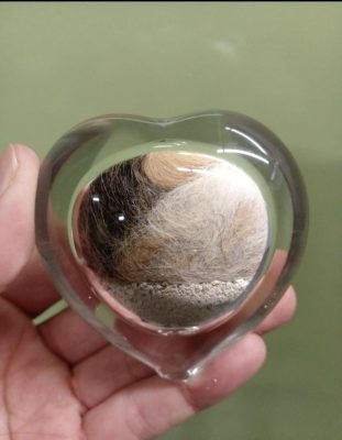 mini urn hartje van glas